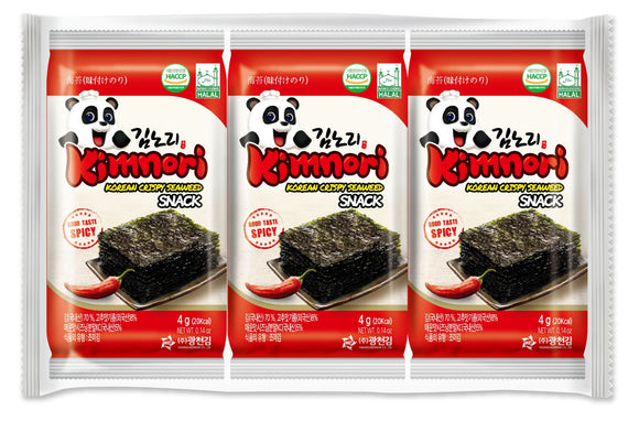 Kimnori Seasoned Seaweed Spicy (PACK) 12G (4G X 3)
