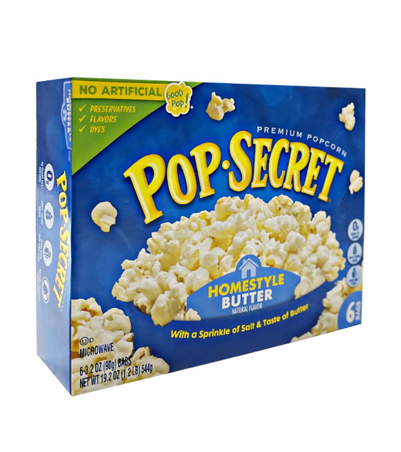 Pop Secret Microwave Popcorn - Homestyle 544G (90.7G X 6) EXP : 01.10.22