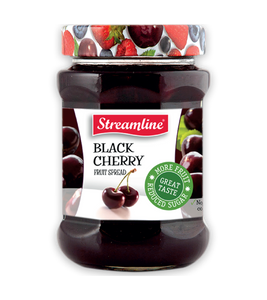 Streamline Black Cherry Reduced Sugar Jam 340G
