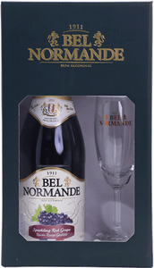New Year Giftset Bel Normande Red Grape with champagne glass