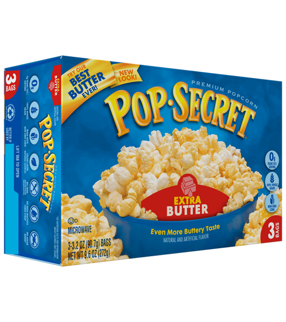 Pop-Secret Microwave Popcorn - Extra Butter 272G (90G X 3)