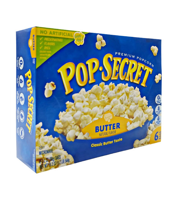 Pop Secret Microwave Popcorn - Butter 544G (90.7G X 6)