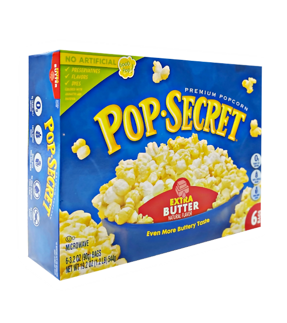 Pop Secret Microwave Popcorn - Extra Butter 544G (90.7G X 6) EXP : 17.12.22