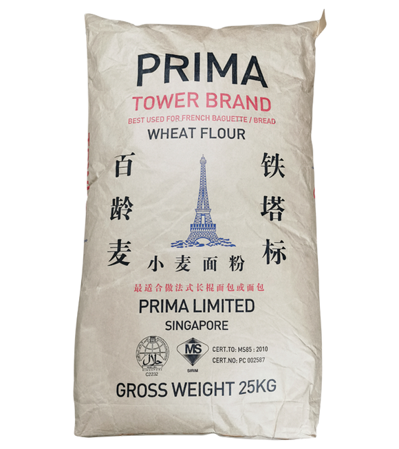 PRIMA แป้งขนมปังตรา Tower(T55)  25kg EXP 20.11.22