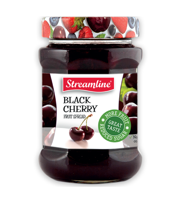 Streamline Black Cherry Reduced Sugar Jam 340G