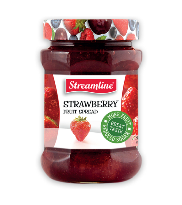 Streamline Strawberry Reduced Sugar Jam 340G